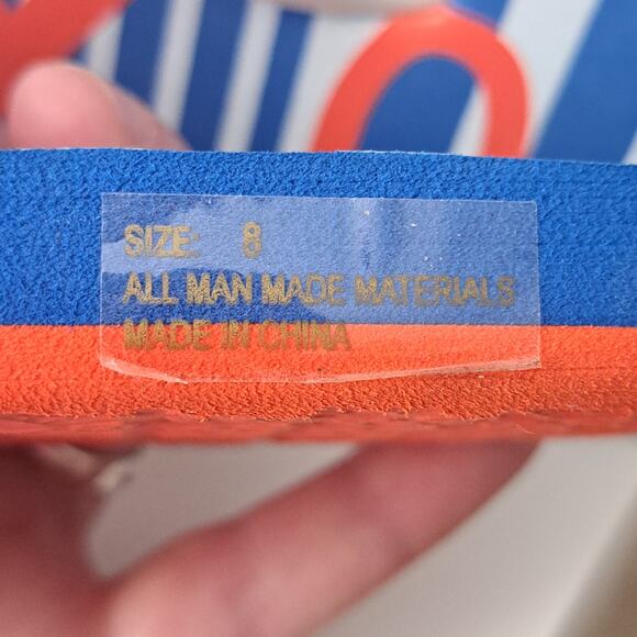 Roxy Women's Tahiti VII Blue White Stripe Chevron Stap Flip Flop Size 8 - Picture 5 of 9